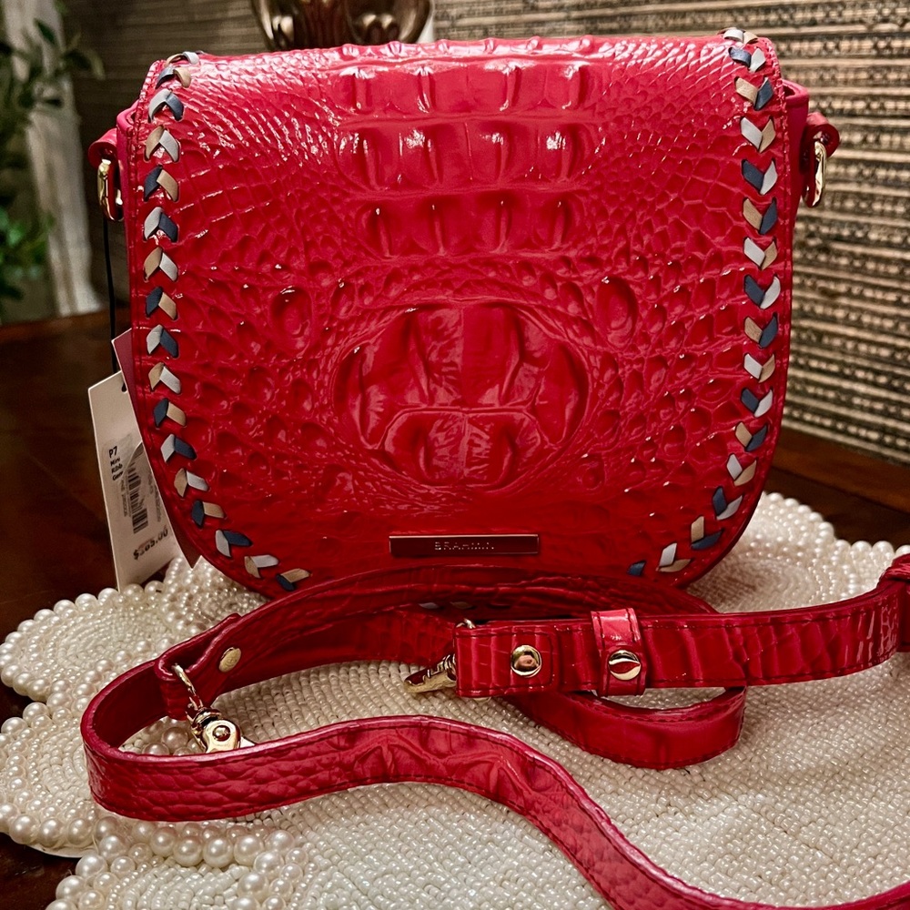 NWT Brahmin Leather Mini Sonny Crossbody Bag, Ribbon Botany